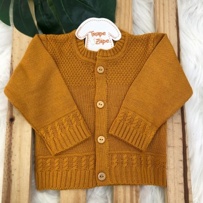 Casaco de linha Tuck -  Mostarda  Plix